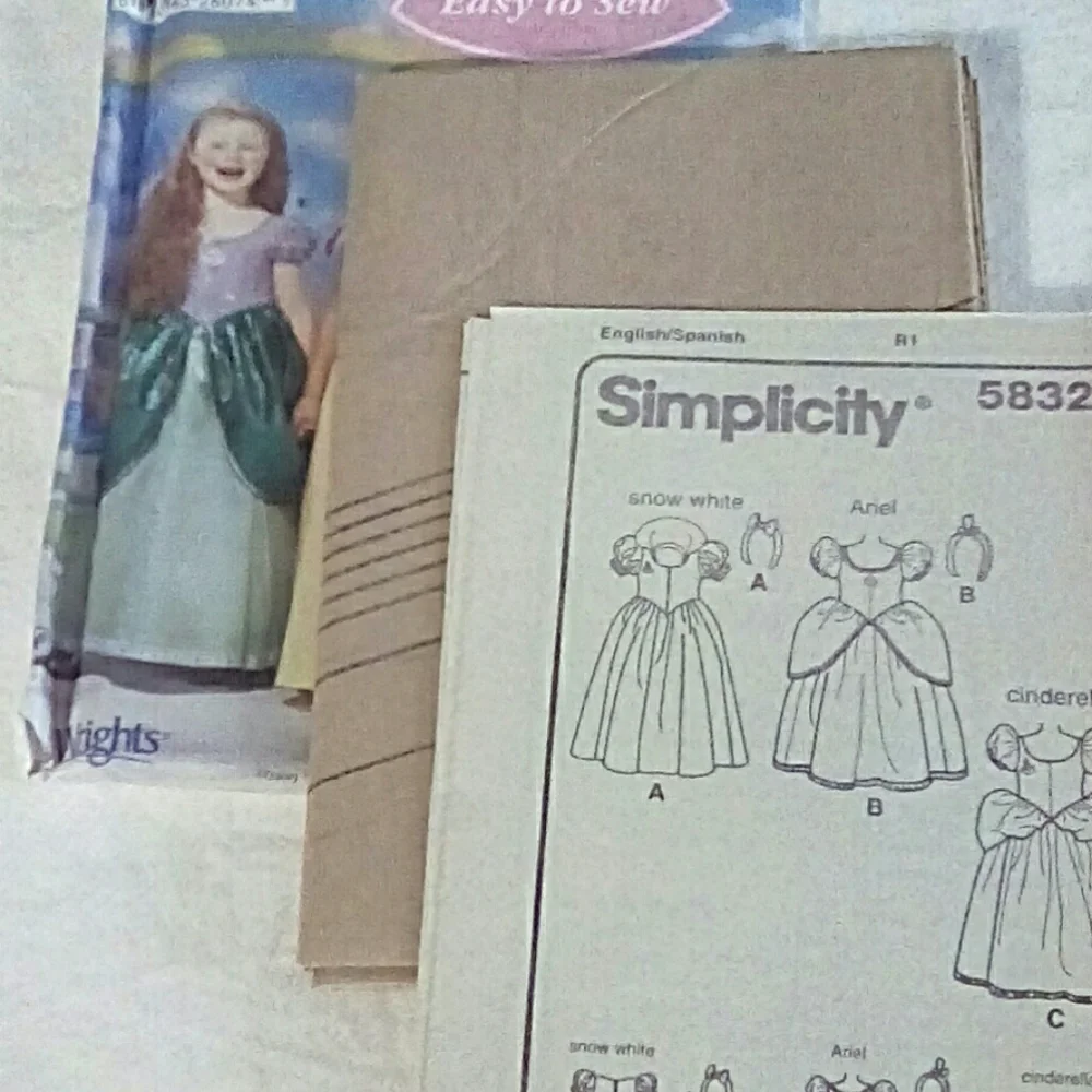 Simplicity 5842 Disney Princess Easy-toSew sz 3-8